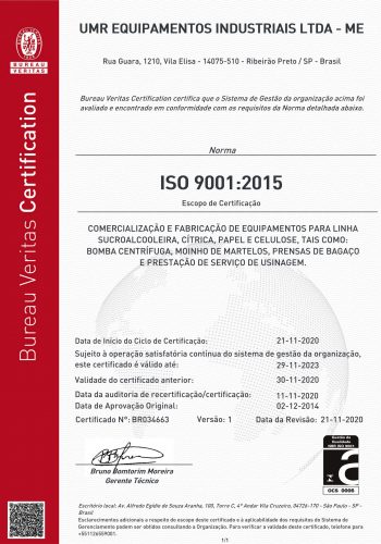 UMR - ISO 9001 - MAIO 2021